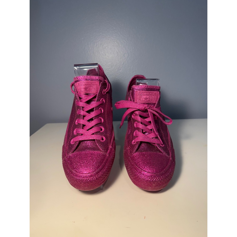 Converse Chuck Taylor All Star Magenta Pink Glitter Low Top Sneakers 164550C 7